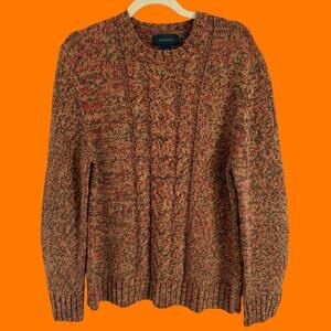 90s 00's vintage burnt orange cable knit y2k sweater MEDIUM express